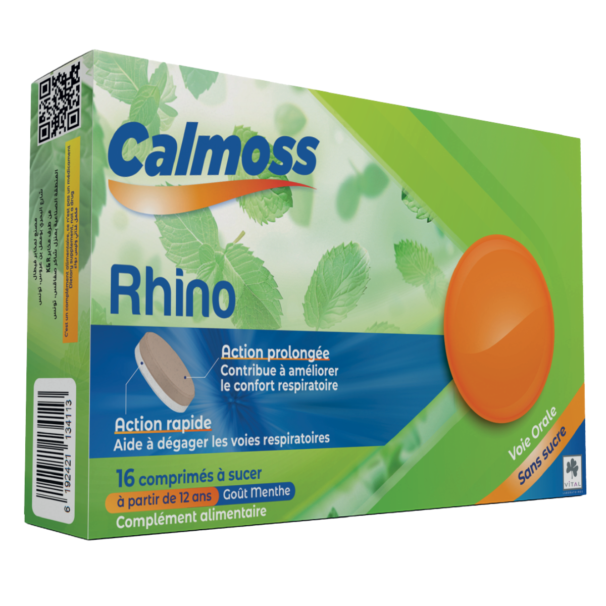 Vital Calmoss Rhino 16 Comprimés - Rhume Nez Bouché Congestion | Décongestionne Apaise