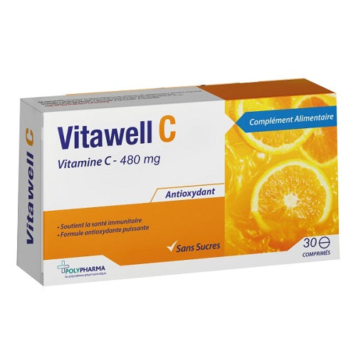 Vitawell C – Vitamine C 480 mg | 30 Comprimés Antioxydant 1
