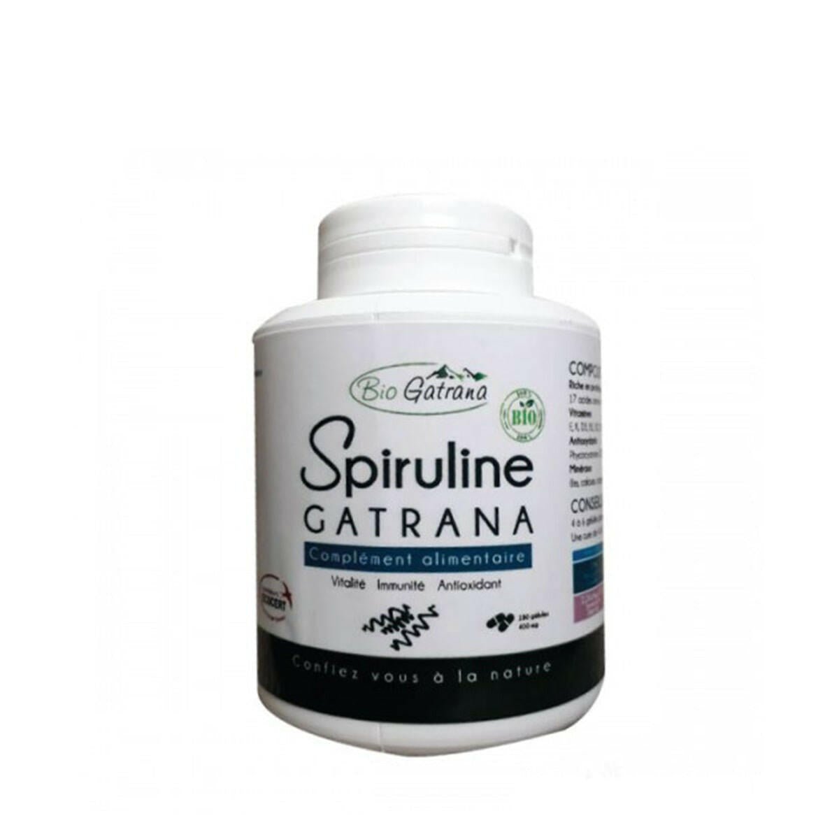BIO GATRANA SPIRULINE BIOLOGIQUE - 180 gélules.