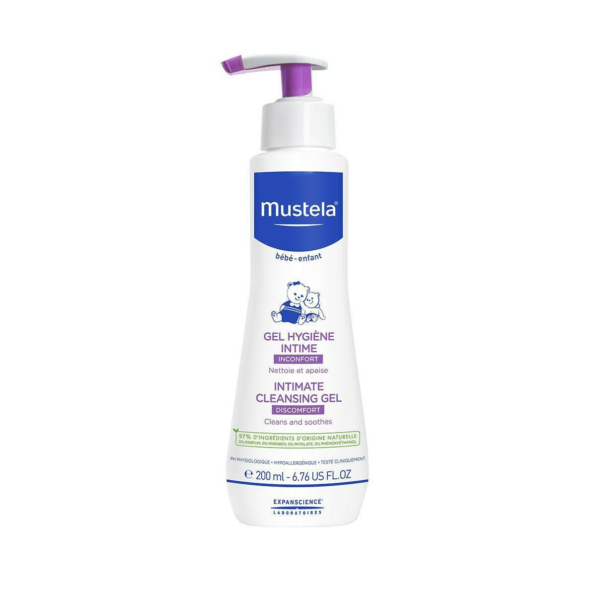 Mustela gel hygiène intime Bébé et Enfant 200 ml.
